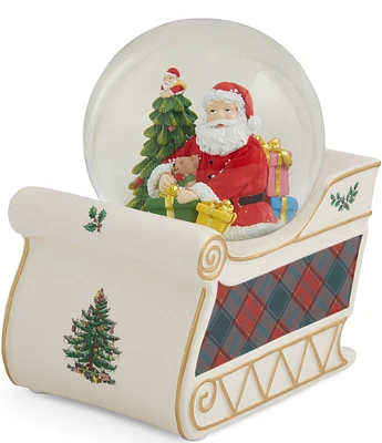 Spode Christmas Tree Musical Snowglobe Plays Jolly Old St. Nicholas