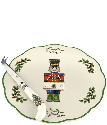 Spode Christmas Tree Nutcracker Cheese & Knife Plate