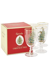Spode Christmas Tree Pedestal Goblets, Set of 4