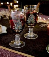 Spode Christmas Tree Pedestal Goblets, Set of 4