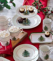 Spode Christmas Tree Polka Dot Dessert Plates, Set of 4