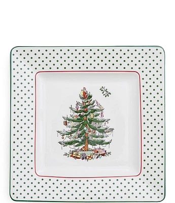 Spode Christmas Tree Polka Dot Square Platter