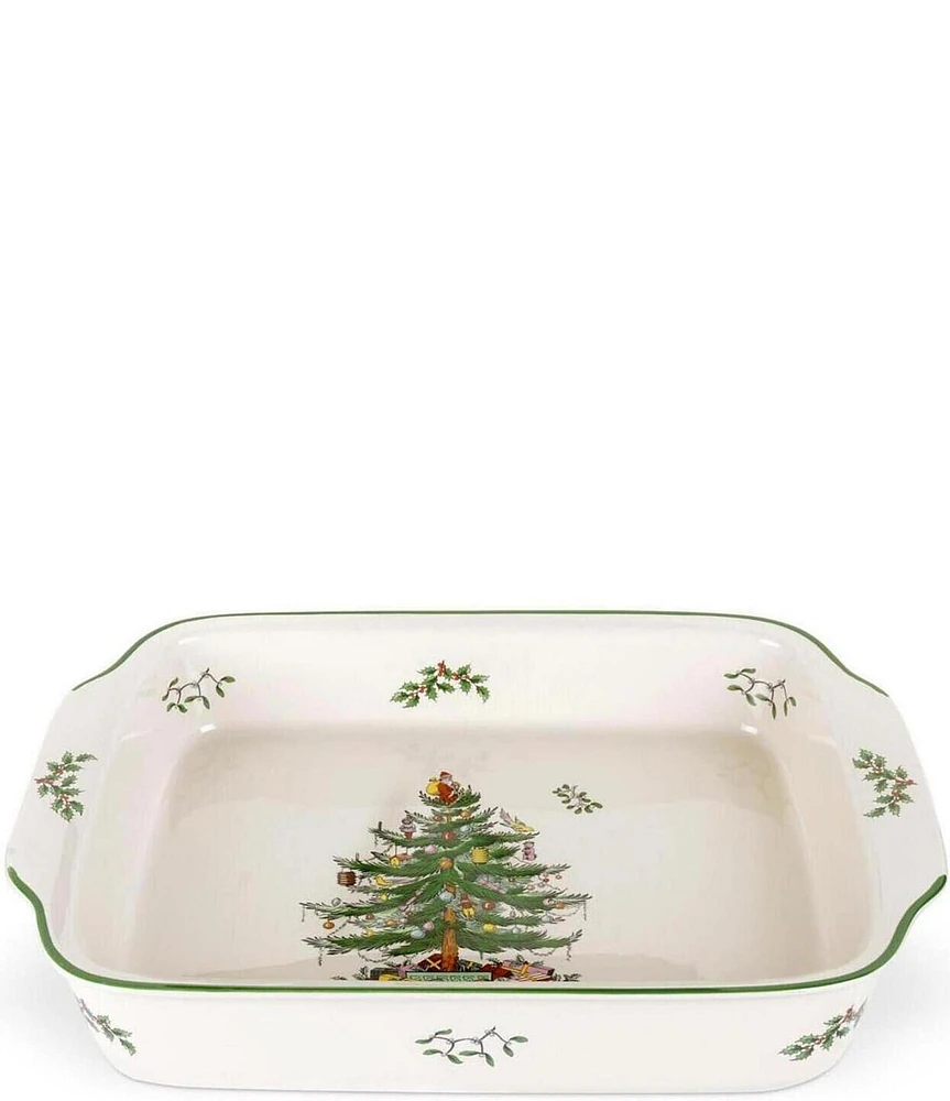 Spode Christmas Tree Rectangular Handled Baking Dish