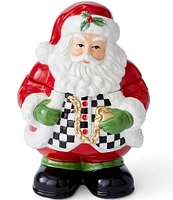 Spode Christmas Tree Black and White Santa Candy Jar