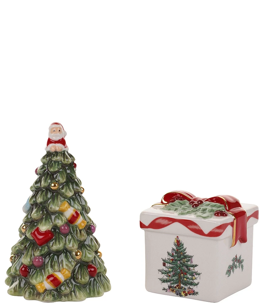 Spode Christmas Tree Salt and Pepper Set, Figural