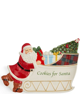 Spode Christmas Tree Santa Sleigh Cookies for Santa Platter