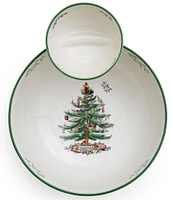 Spode Christmas Tree Tiered Chip and Dip Set