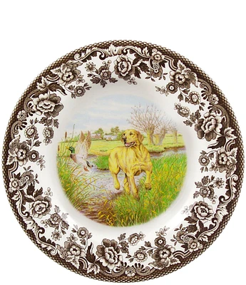 Spode Woodland Hunting Dogs Yellow Labrador Retriever Salad Plate