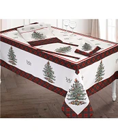 Spode Holiday Tartan Collection Christmas Tree Napkins, Set of 4