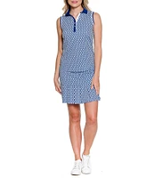 Sport Haley Bridget Printed Sleeveless Coordinating Collared Polo Tank