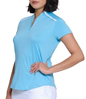 Sport Haley Cortina Collared Quarter Zip Short Sleeve Top