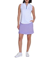 Sport Haley Gabby Mock Neck Sleeveless Contrast Trim Quarter-Zip Polo