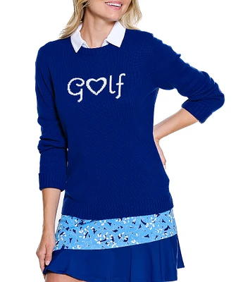 Sport Haley I Love Golf Crew Neck Pullover Sweater