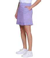 Sport Haley Jackie Printed A-Line Bottom Hem Pleats Pull-On Skirt