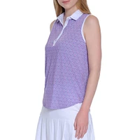 Sport Haley Jackie Printed Collared Sleeveless Polo