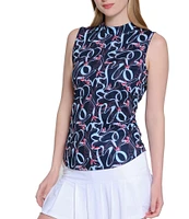 Sport Haley Kerry Printed Mock Neck Sleeveless Top