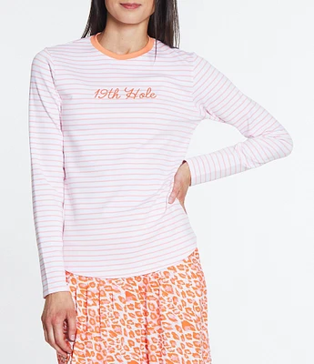 Sport Haley Long Sleeve Stripe Crew Neckline Top