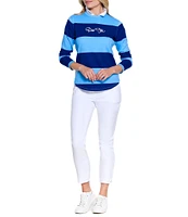 Sport Haley Par Tee Long Sleeve Rugby Stripe Crewneck Pullover