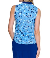 Sport Haley Peyton Printed Sleeveless Collared Polo Tank