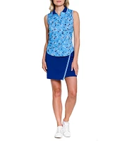 Sport Haley Peyton Printed Sleeveless Collared Polo Tank