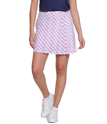Sport Haley Prescott Printed A-Line Side Pleats Pull-On Skirt