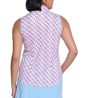 Sport Haley Prescott Printed Mockneck Sleeveless Top