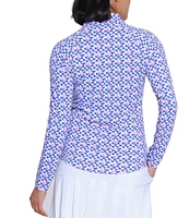 Sport Haley Printed Mock Neck Long Sleeve Shirt