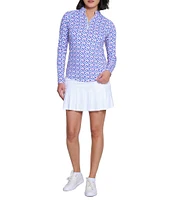 Sport Haley Printed Mock Neck Long Sleeve Shirt