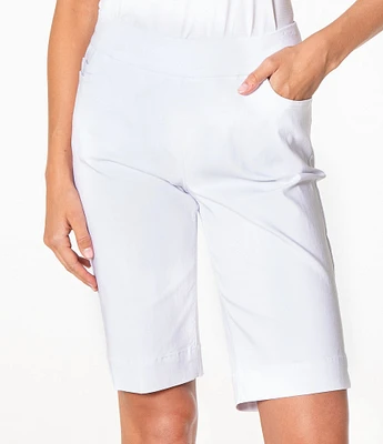 Sport Haley Slimsation Pull-On Solid Pocketed Bermuda Shorts