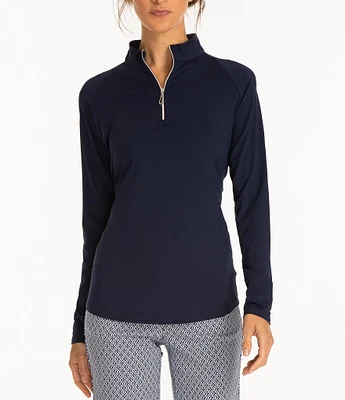 Sport Haley Sunscape UPF Long Sleeve Quarter Zip Mockneck Top