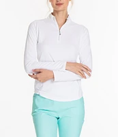 Sport Haley Sunscape UPF Long Sleeve Quarter Zip Mockneck Top