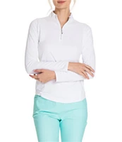 Sport Haley Sunscape UPF Long Sleeve Quarter Zip Mockneck Top
