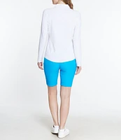 Sport Haley Sunscape UPF Long Sleeve Quarter Zip Mockneck Top