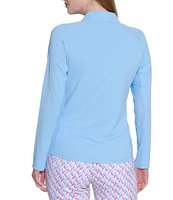 Sport Haley Sunscape UPF Mesh Long Sleeve Quarter Zip Mockneck Top