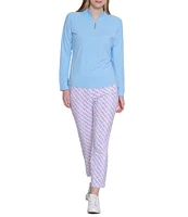 Sport Haley Sunscape UPF Mesh Long Sleeve Quarter Zip Mockneck Top