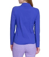 Sport Haley Sunscape UPF Mesh Long Sleeve Quarter Zip Mockneck Top