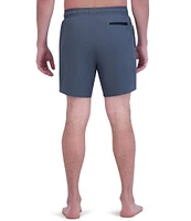 Spyder Brushed Print Color Blocked 7#double; Inseam Swim Trunks