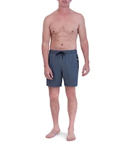 Spyder Brushed Print Color Blocked 7#double; Inseam Swim Trunks