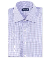 STANTT Classic Fit Performance Stretch Hidden Button Down Collar Mini Grid Check Dress Shirt