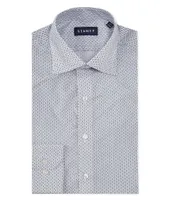 STANTT Performance Stretch Classic Fit Hidden Button Down Collar Geometric Print Dress Shirt