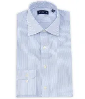 STANTT Performance Stretch Classic Fit Hidden Button-Down Collar Bengal Stripe Dress Shirt