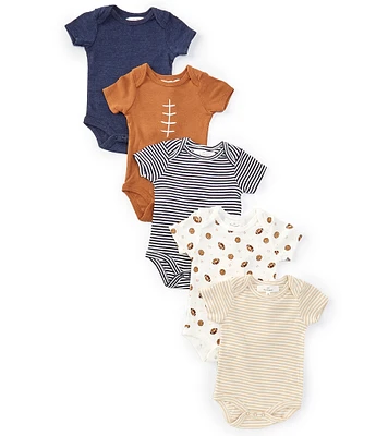 Starting Out Baby Boys Newborn-9 Months Footeball Print 5-Pack Bodysuits