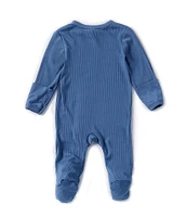 Starting Out Baby Boys Newborn-9 Months Round Neck Long Sleeve Rib Knit Zip Footie Coverall