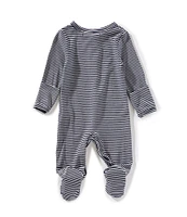 Starting Out Baby Boys Long Sleeve Footie Stipe Coverall & Knot Hat 2-Piece Set