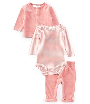 Starting Out Baby Girls Newborn-9 Months 3-Piece Velour Take-Home Set