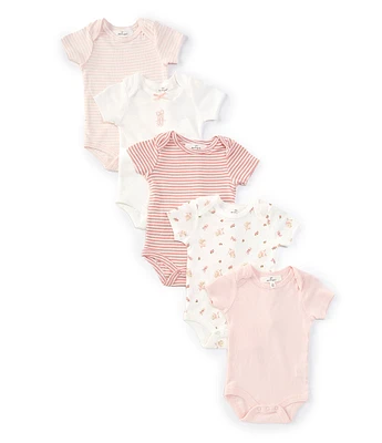 Starting Out Baby Girls Newborn-9 Months Ballet Print 5-Pack Bodysuits