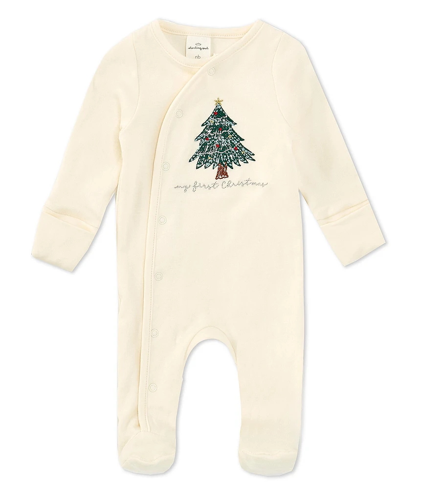 Starting Out Baby Girls Newborn-9 Months My First Christmas Long Sleeve Footie