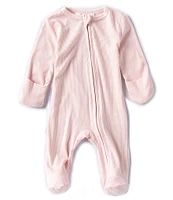 Starting Out Baby Girls Newborn-9 Months Round Neck Long Sleeve Rip Knit Zip Footed Coverall