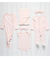 Starting Out Baby Girls Preemie-6 Months Long Sleeve Ballet Print Knotted Gown