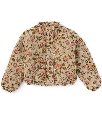 Stella 88 Big Girls 7-16 Long Sleeve Floral-Tapestry Bomber Jacket